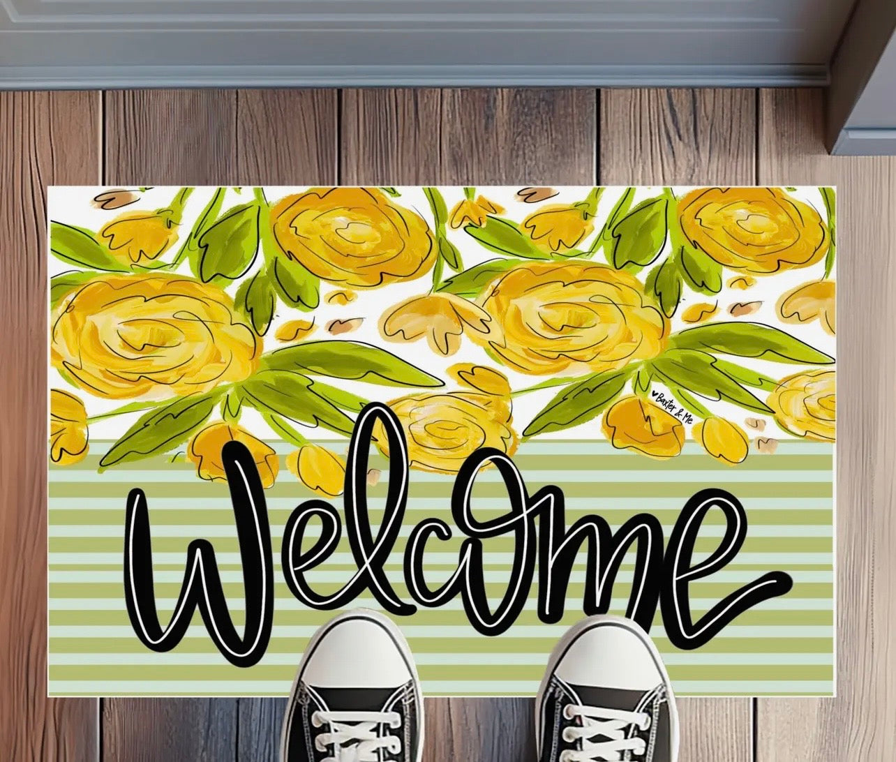 Baxter & Me Welcome Sunny Petals Rug Floormat