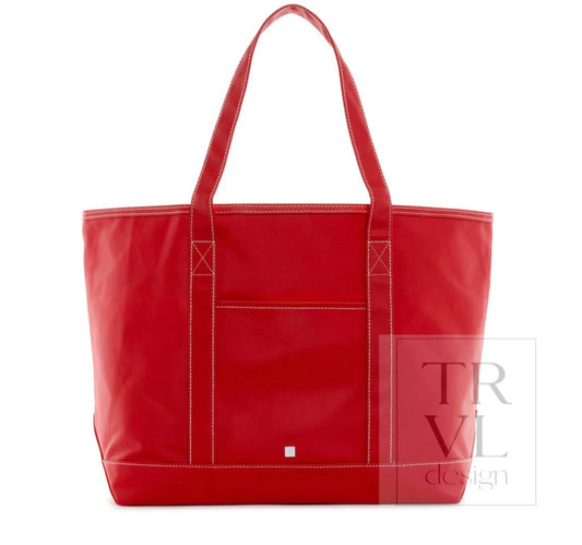 TRVL Design Maxi Tote - Coated Canvas Large Red