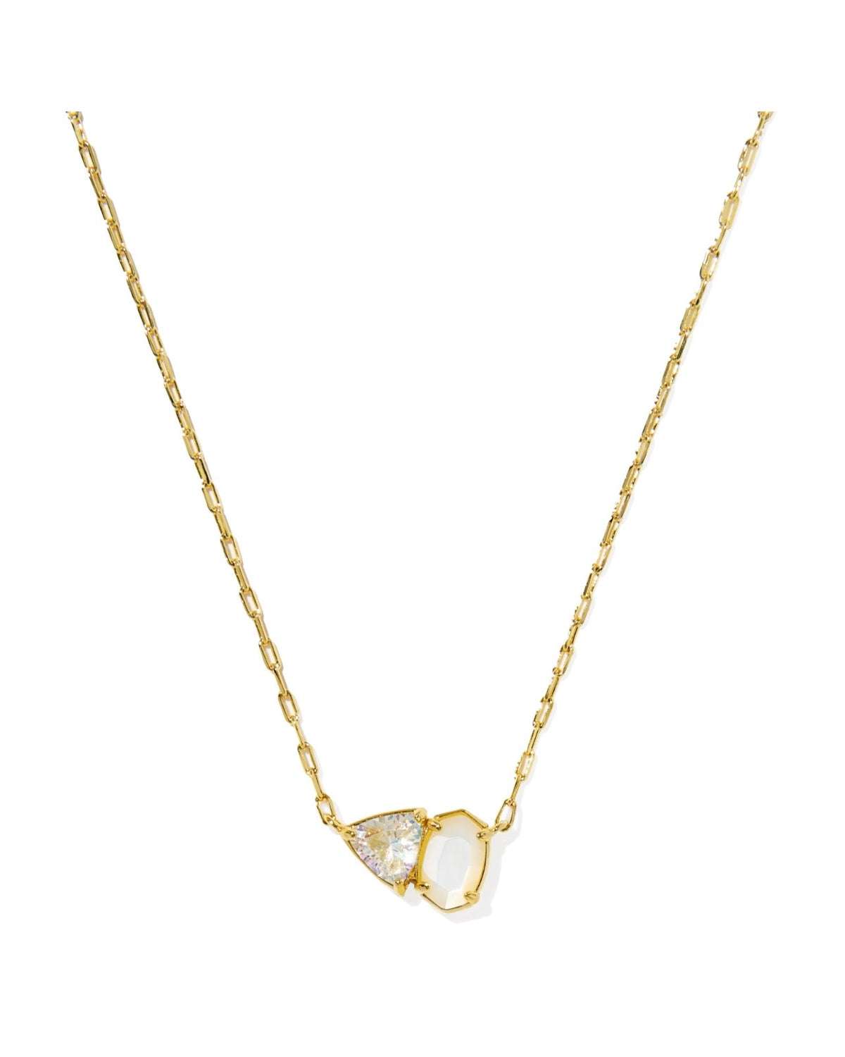 Kendra Scott Tatum Short Pendant Necklace: Gold White