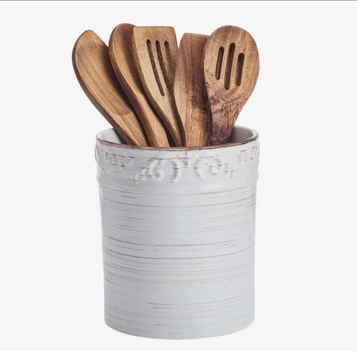 Fitz and Floyd Pfaltzgraff Trellis Utensil Crock W Tools