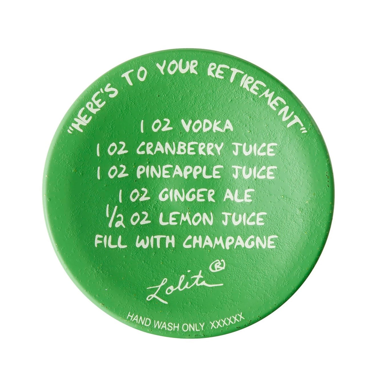 Lolita Here’s to your Retirement Hand Painted Wine Glass