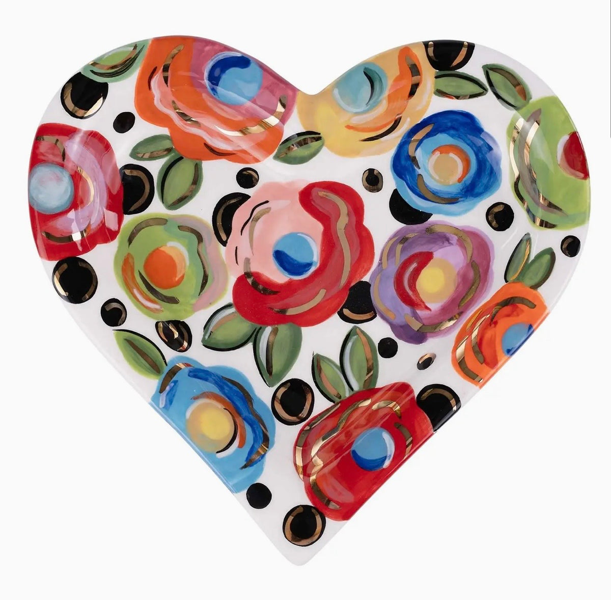 Glory Haus Polka Dot Flower Heart Trinket Tray