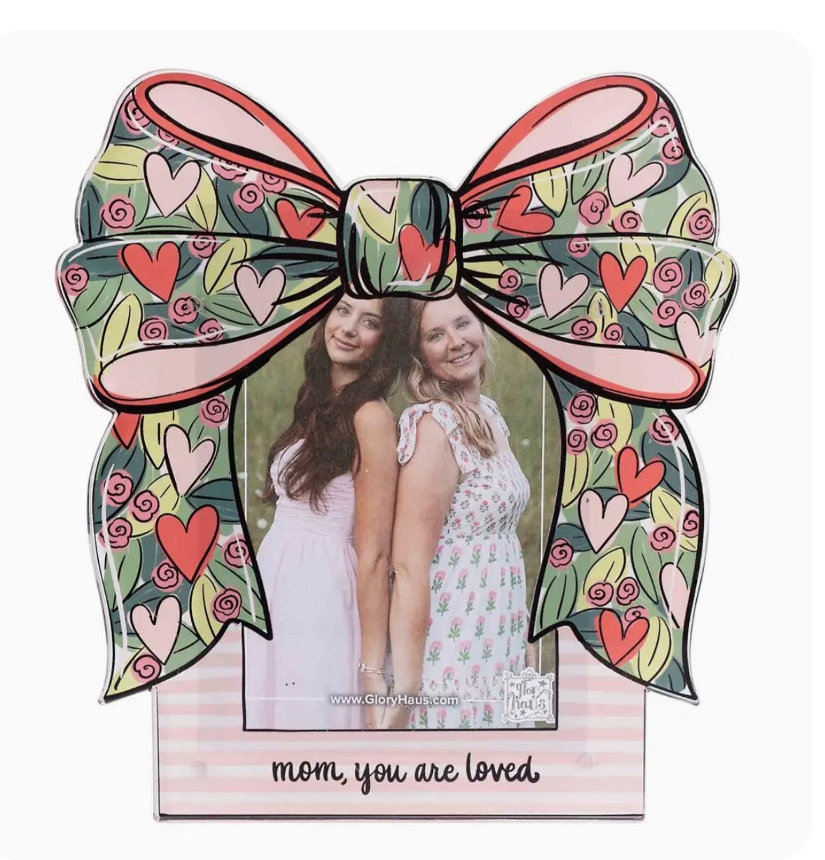 Hearts and Flowers Mom Acrylic Frame