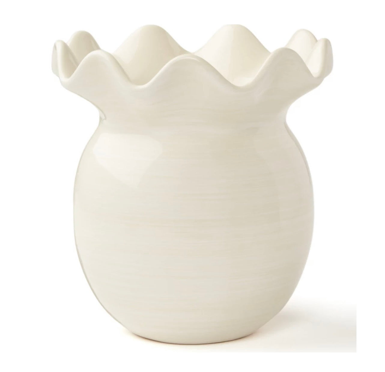 Cotton Colors Signature White Ruffle Vase