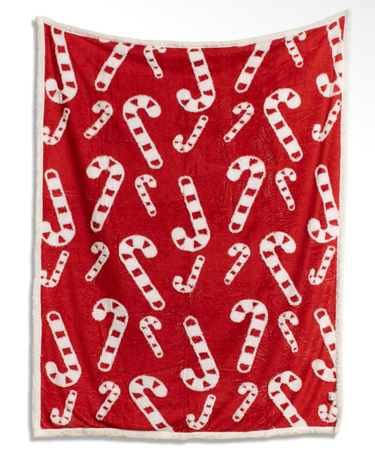 The Royal Standard Candy Cane Throw Red/White 50x60