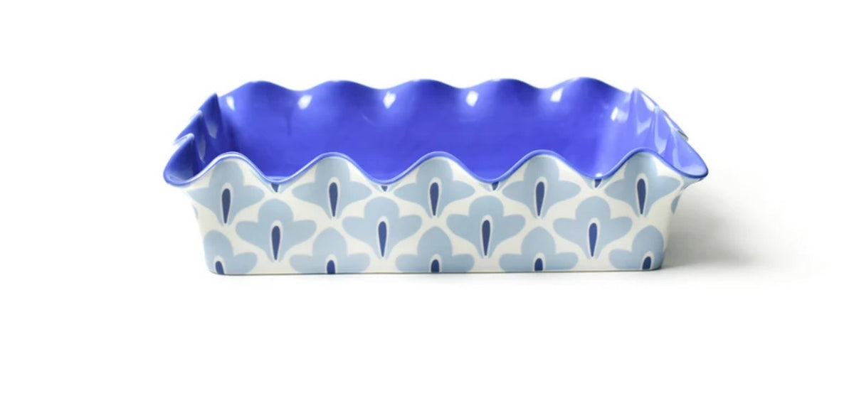 Cotton Colors Signature Ruffle 14 Casserole White Iris Blue
