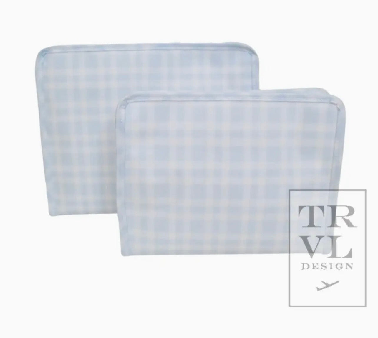 TRVL Design Roadie Medium - Pimlico Plaid Blue Zip Pouch