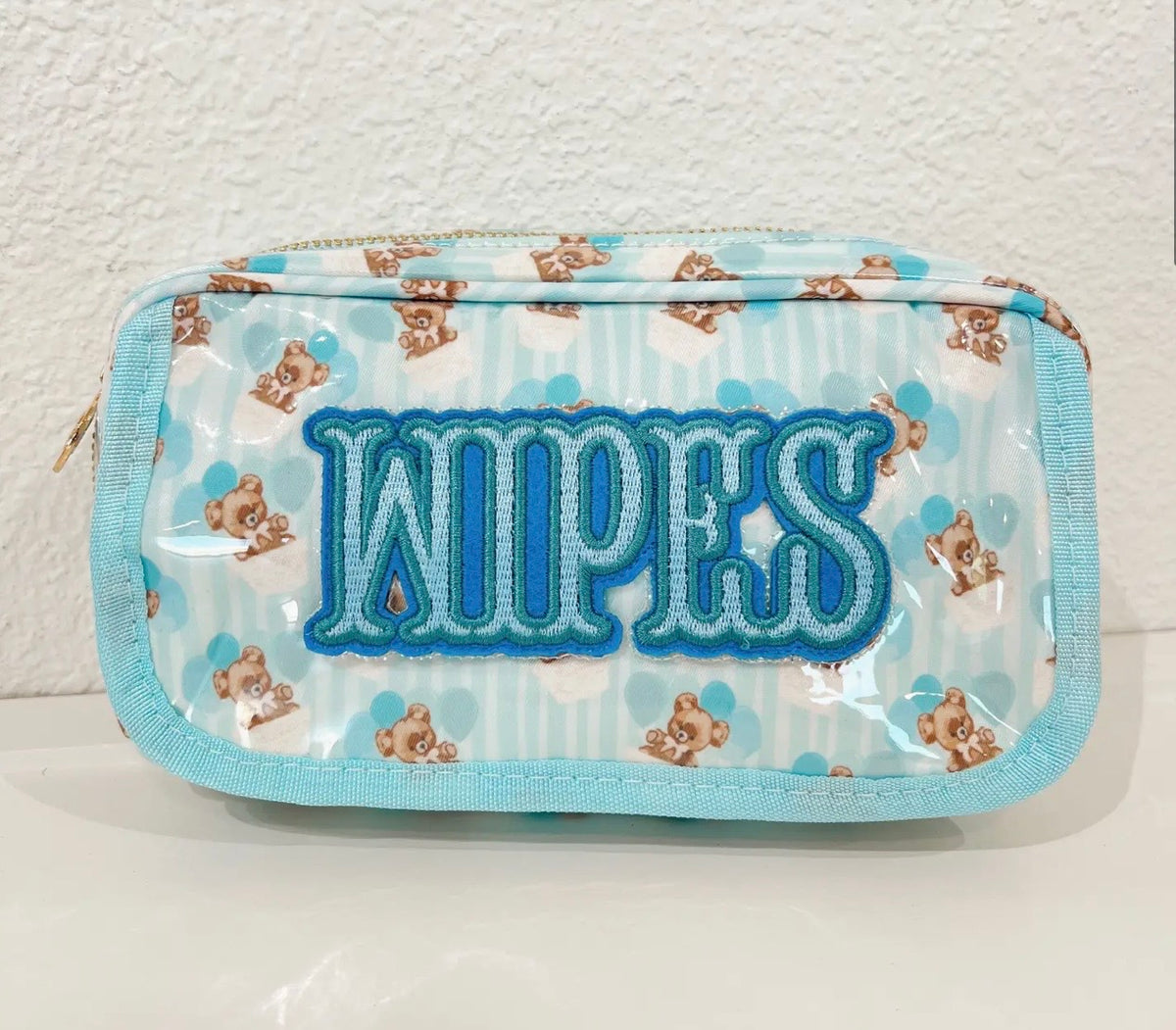 Wipes Pouch - Clear Coat Bag - Blue