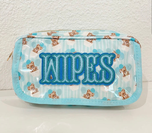 Wipes Pouch - Clear Coat Bag - Blue