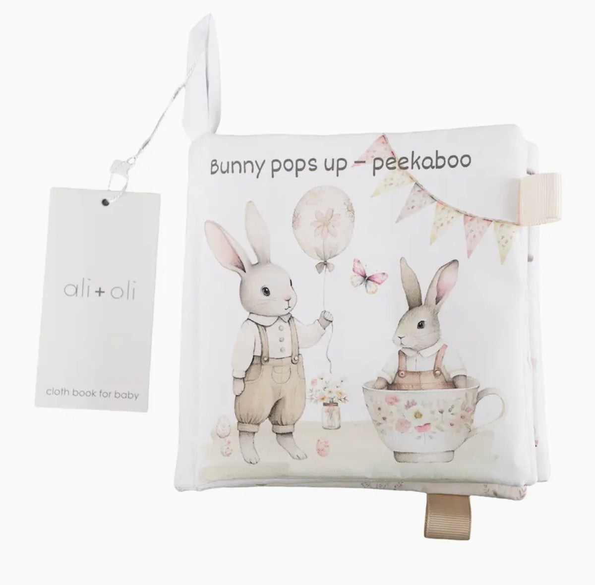 Ali+Oli Happy Easter 10 Page Crinkle Cloth Baby Book Taggies