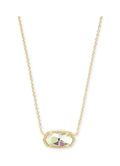 Kendra Scott Elisa Short Pendant Necklace: Gold Glass