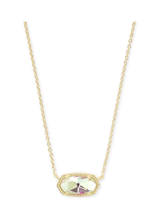 Kendra Scott Elisa Short Pendant Necklace: Gold Glass