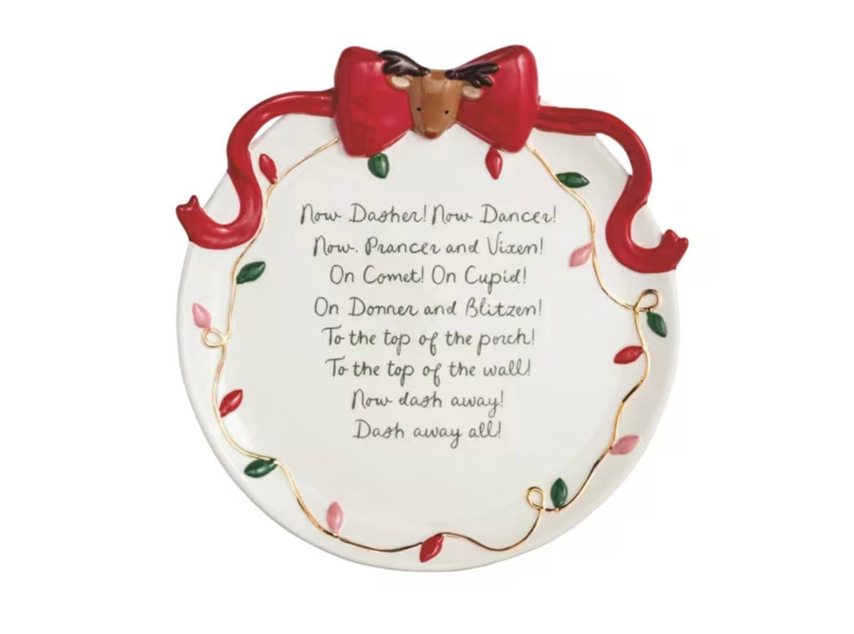 Mud Pie Reindeer Bow Platter