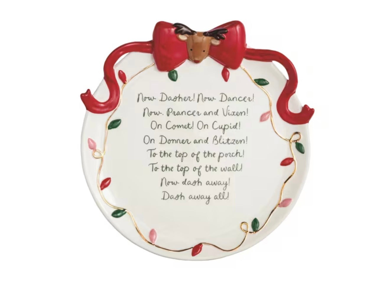Mud Pie Reindeer Bow Platter