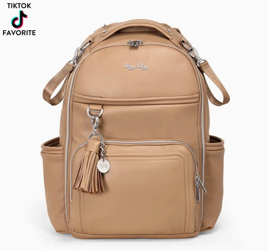 Itzy Ritzy Boss Plus Diaper Bag Backpack Chai Latte (Sand)