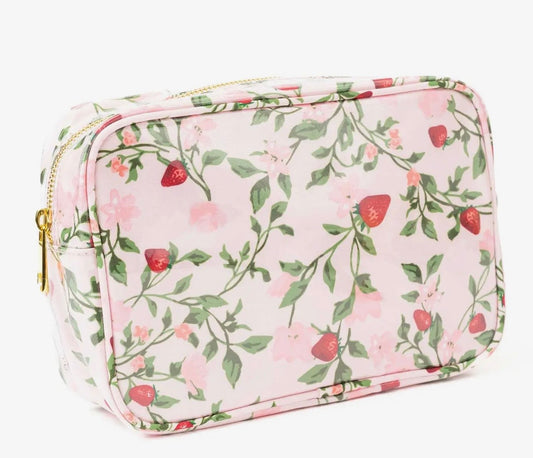 Berry Botanical Clear Coated Rectangular Cosmetic Bag