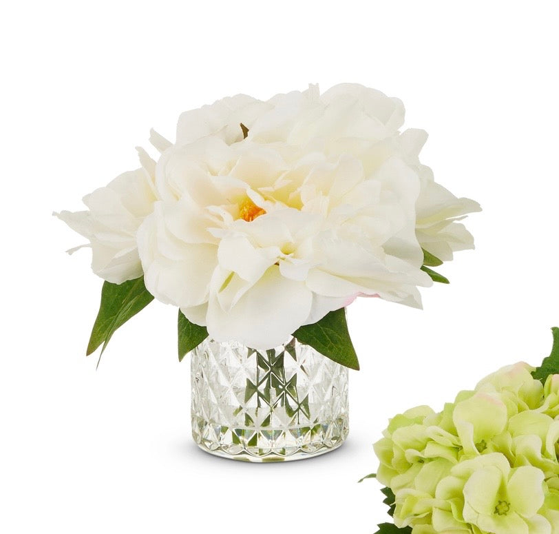 Raz 7” White Peony Arrangements