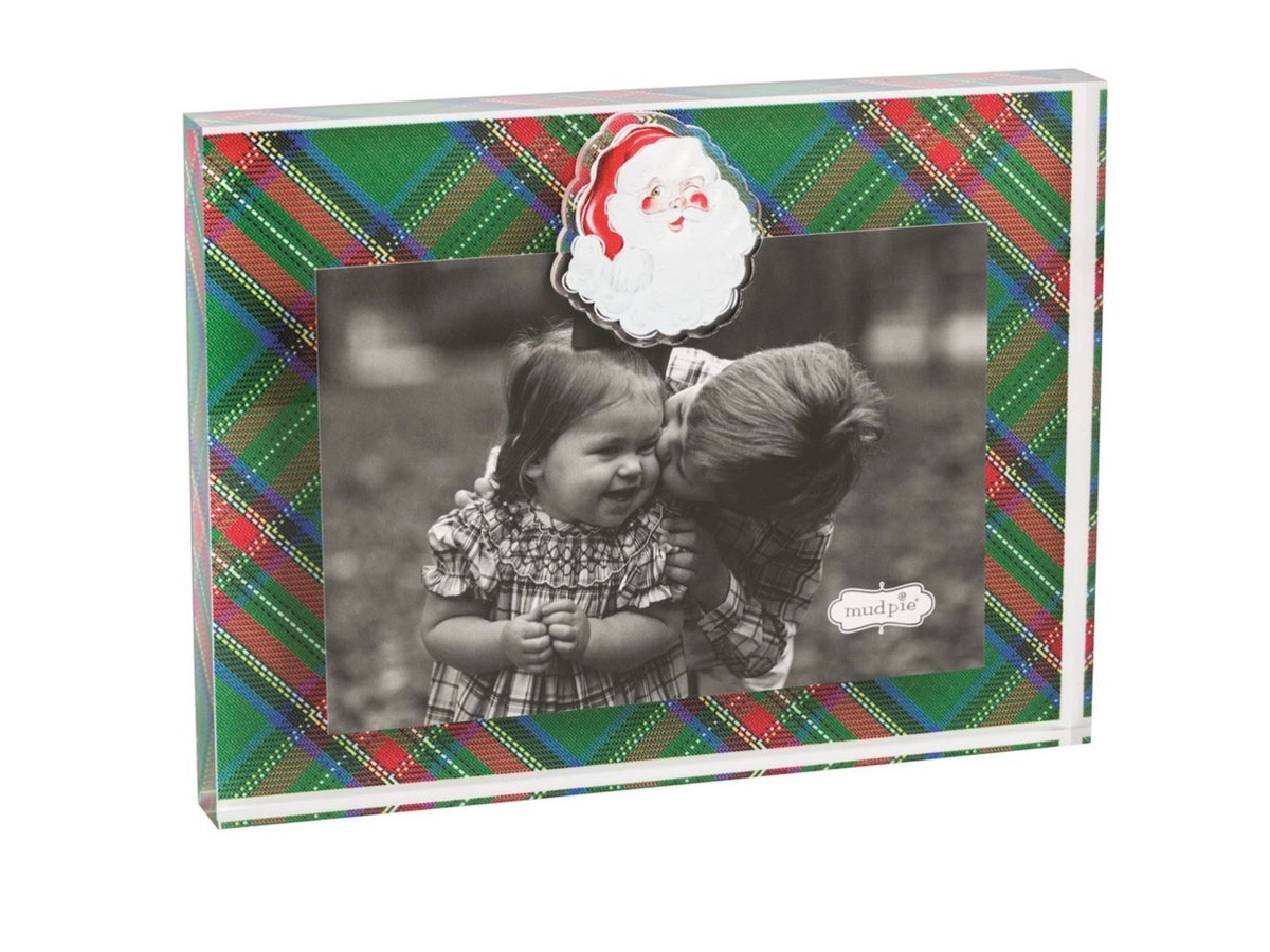 Mud Pie Santa Tartan Acrylic Frame
