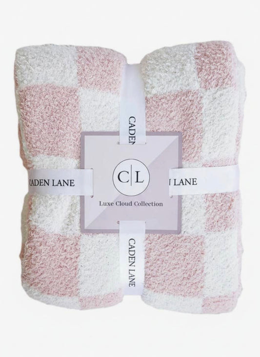 Caden Lane Luxe Throw Blanket 72x48 - Rose Check
