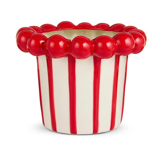 Raz 8” Striped Ball Planter