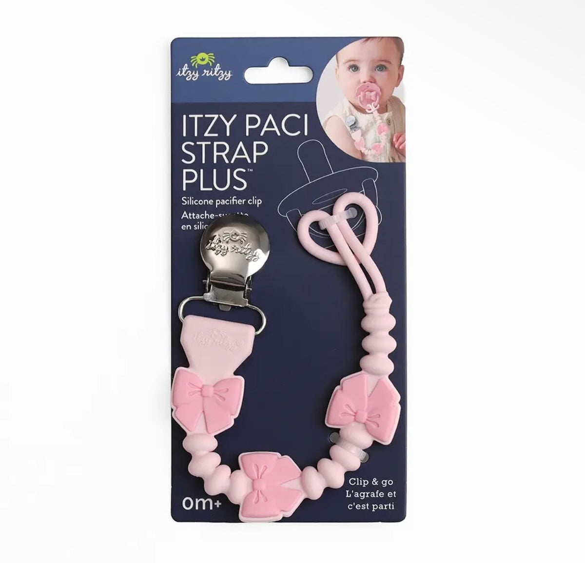 Itzy Ritzy Paci Strap Plus - Pink Bows