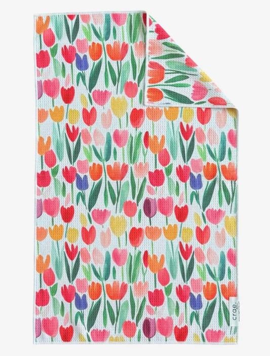 Crae Home Tulip Time: Double Sided Hand Towel 17x27