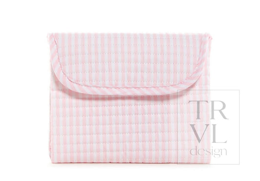 TRVL Design Quilted Changing Mat - Pimlico Stripe Pink