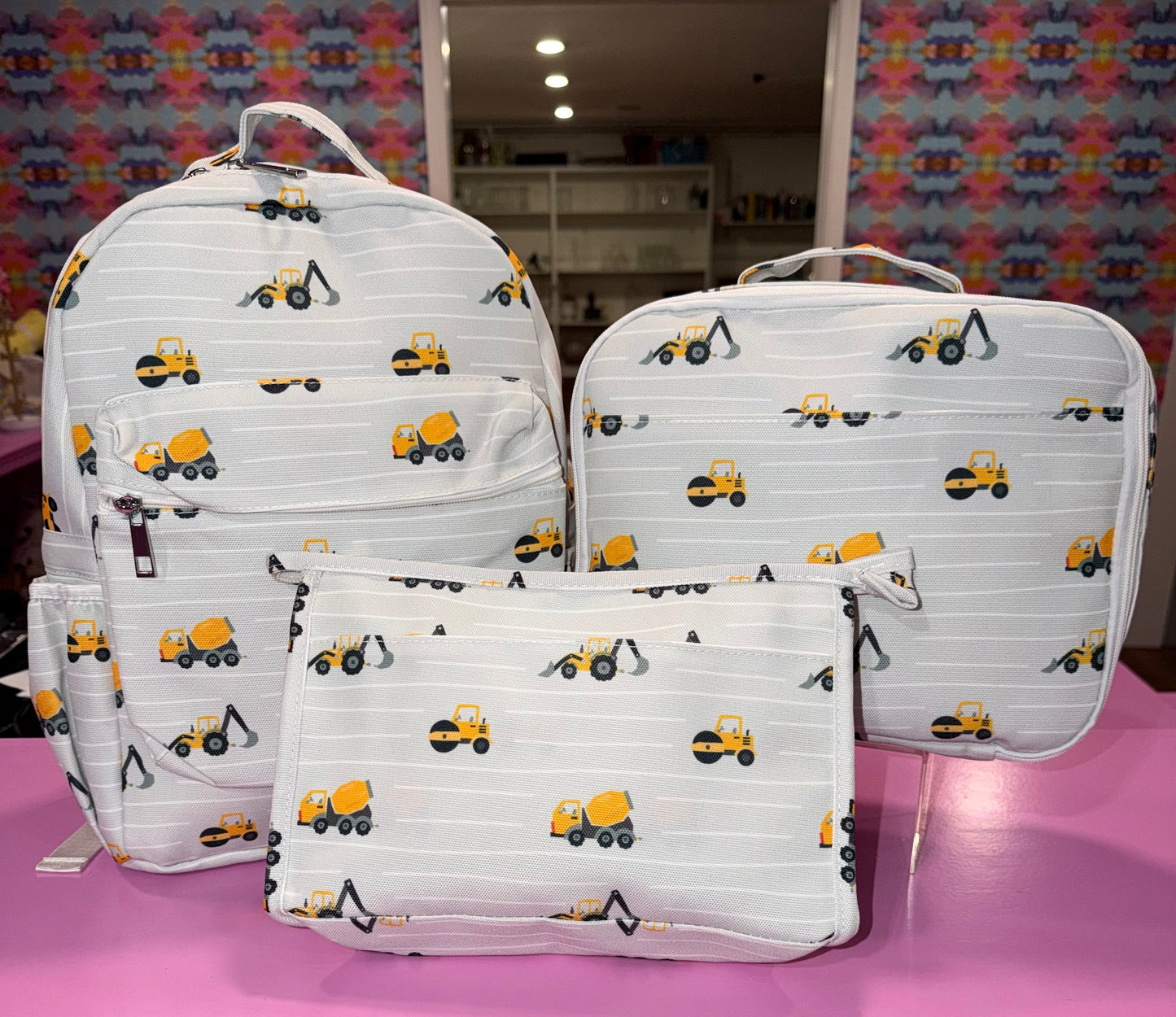 Sugar Bee Construction on Grey - Standard Backpack