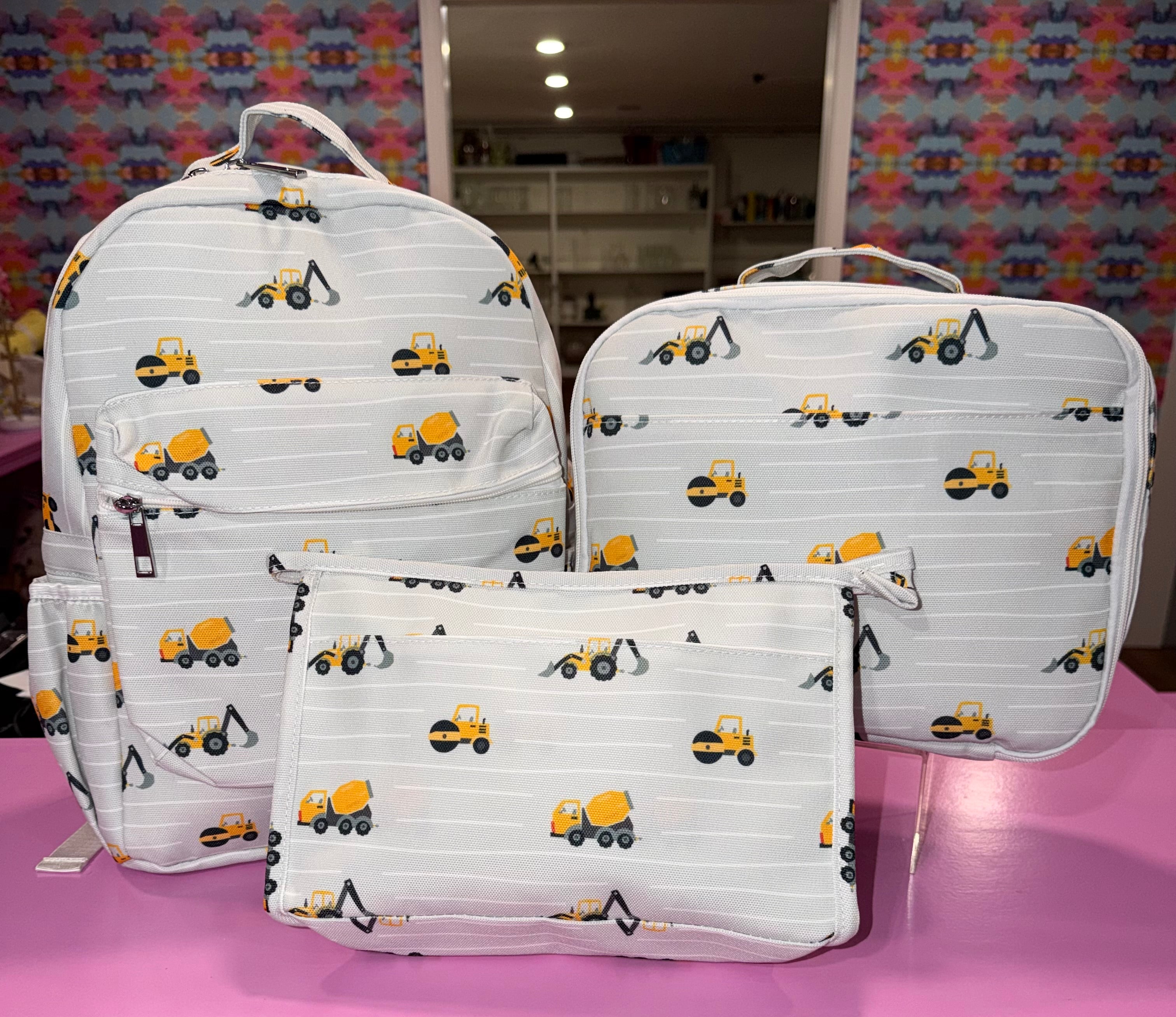 Sugar Bee Construction on Grey - Standard Backpack