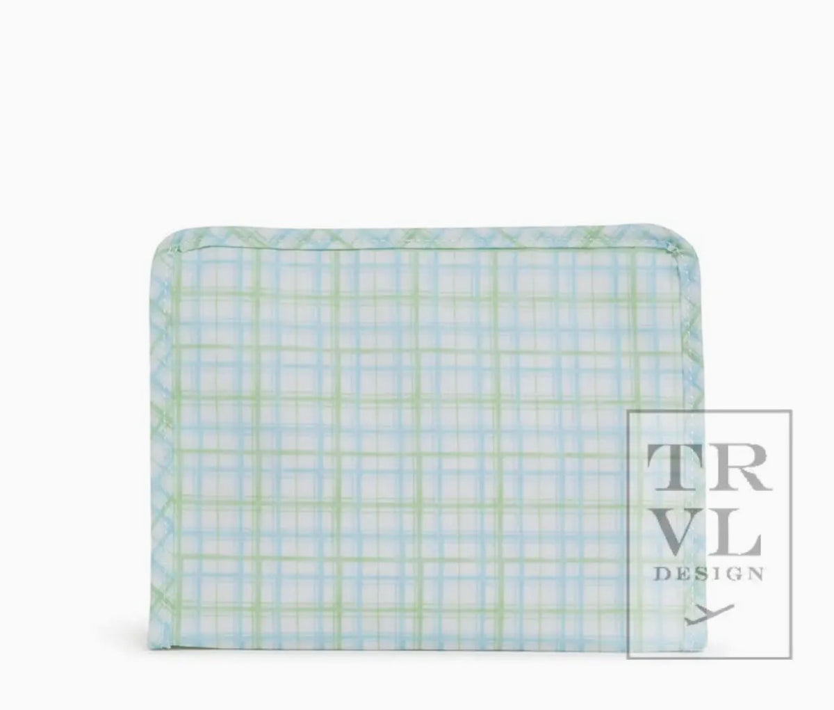 TRVL Design Roadie Medium - Classic Plaid Green Zip Pouch