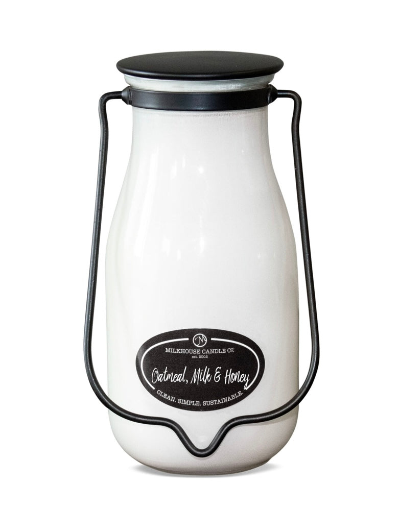 14 oz Milk Bottle Jar: Oatmeal, Milk, & Honey