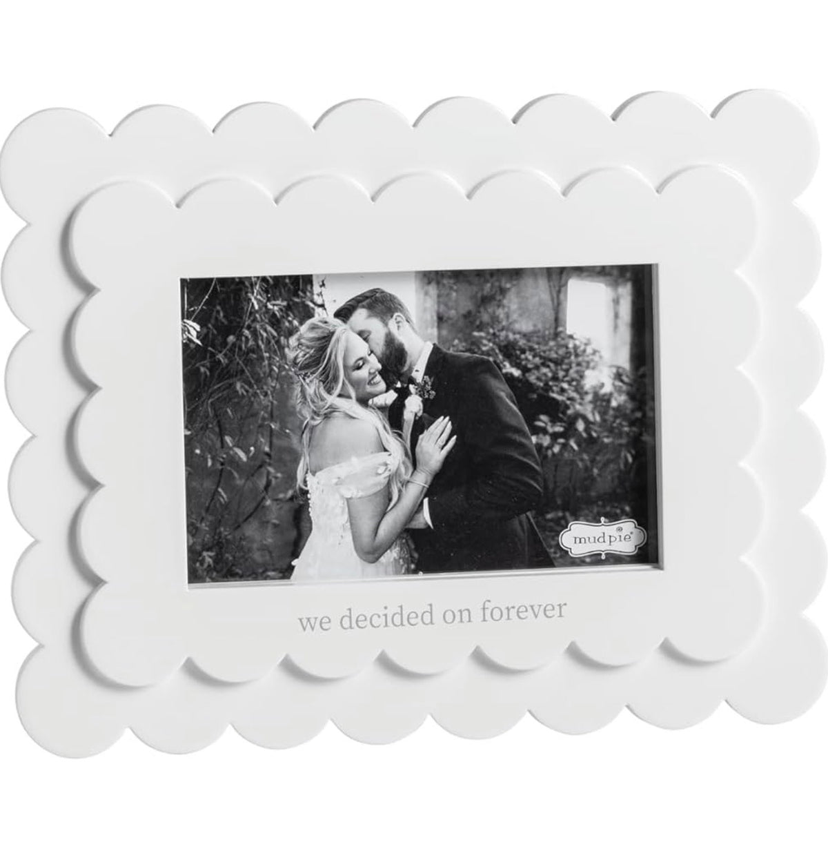 Mud Pie 4x6 Forever Scalloped Wood Frame