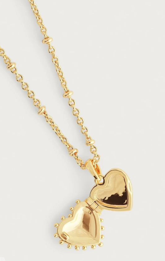 Anabel Aram Heart Small Locket Necklace Gold