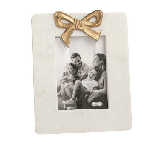 Mud Pie Large Gold Bow Marble Frame