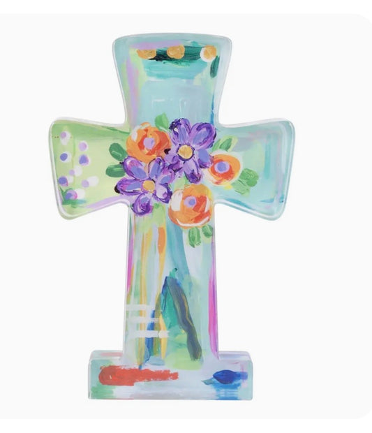 Blooming Flower Acrylic Cross