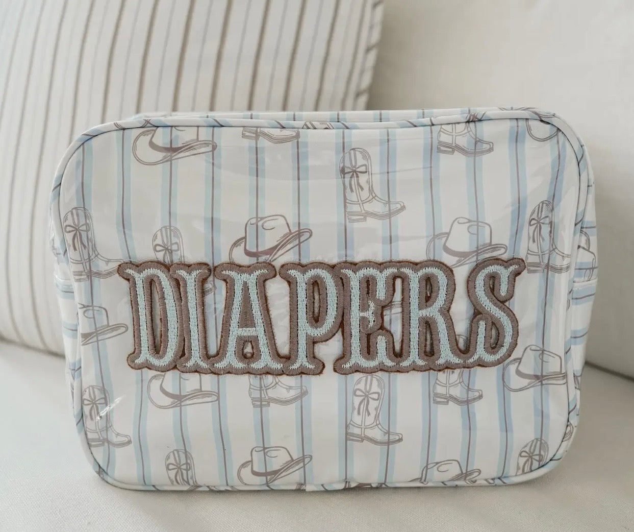 Diapers XL - Western Blues Clear Coat Bag