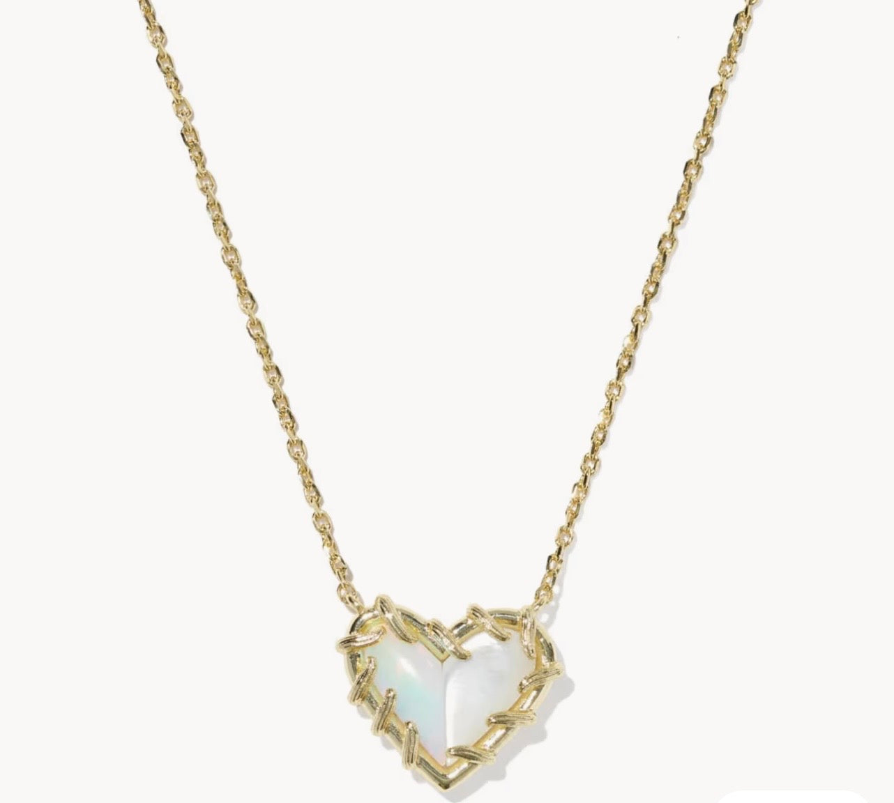 Kendra Scott Dolly Parton Ari Heart Necklace Gold White Mix