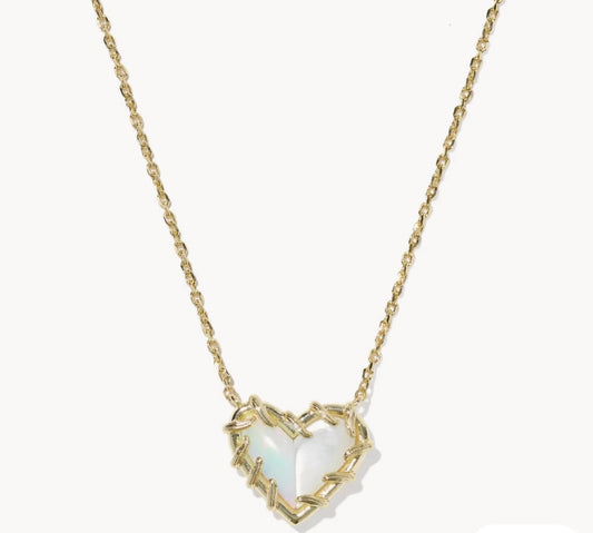 Kendra Scott Dolly Parton Ari Heart Necklace Gold White Mix