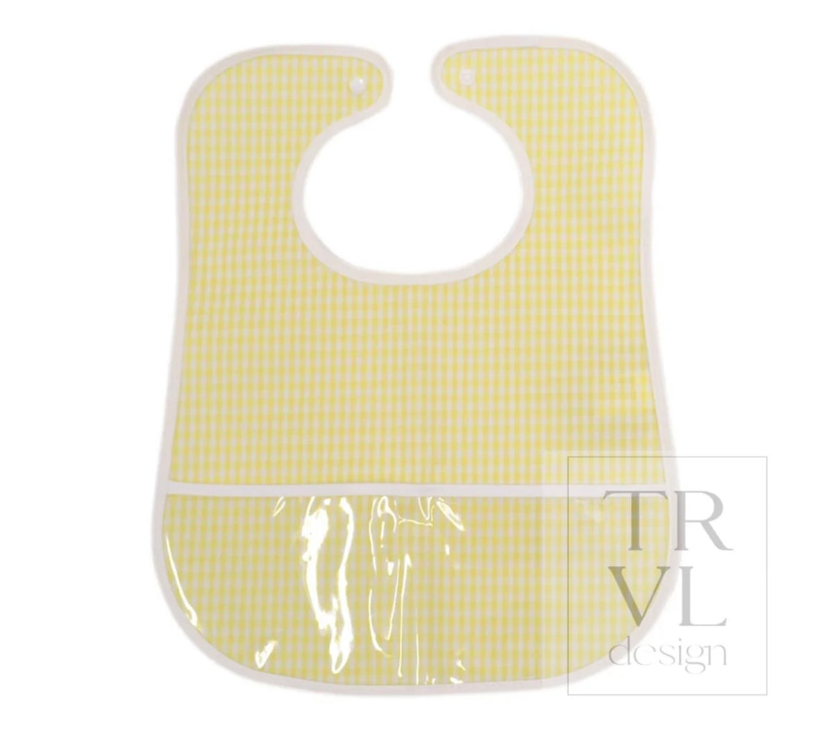 TRVL Design Clean Up Bib - Gingham Buttercup