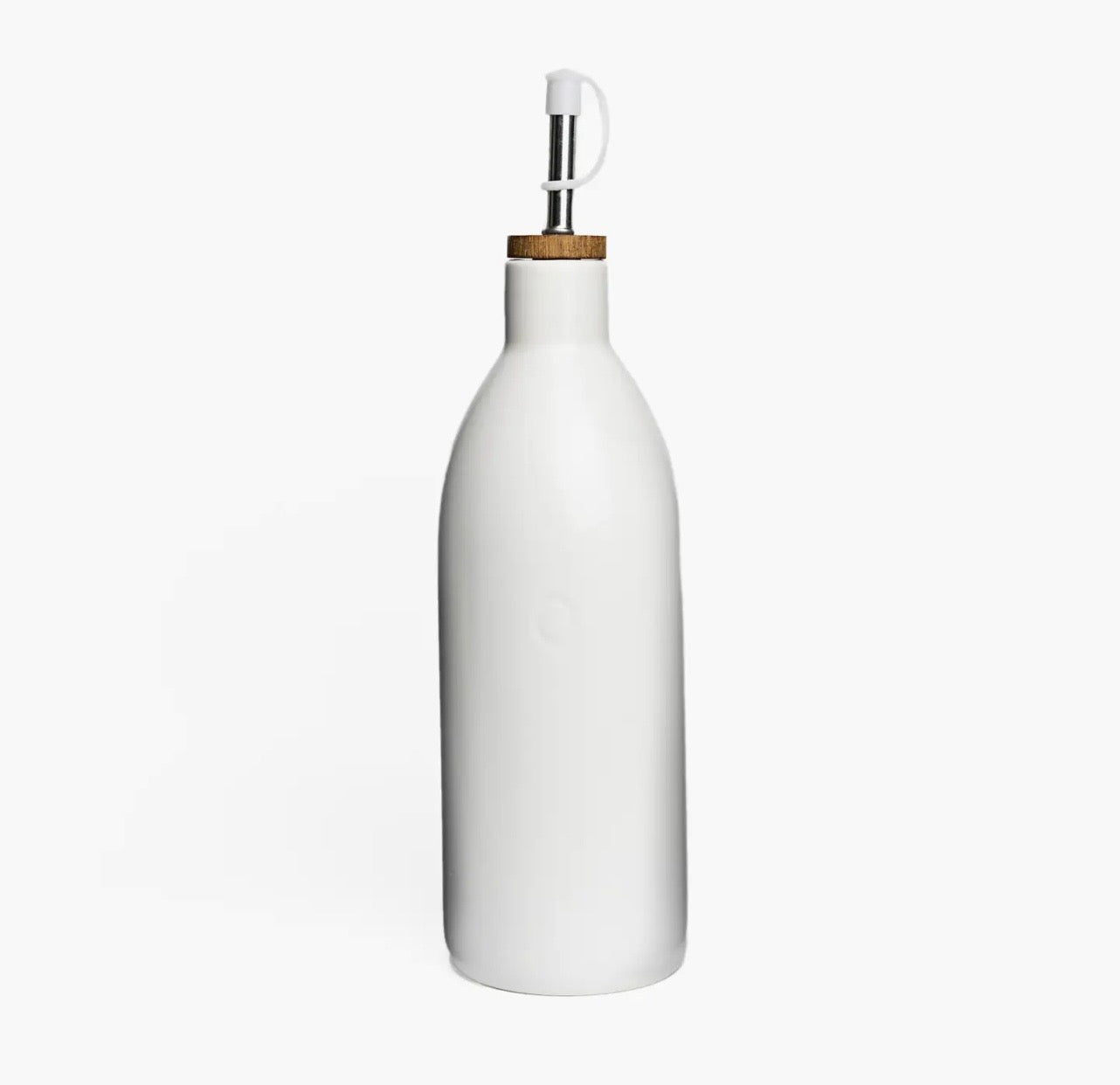 Fox Run White Ceramic Oil Bottle 17oz Olive Oil Dispenser