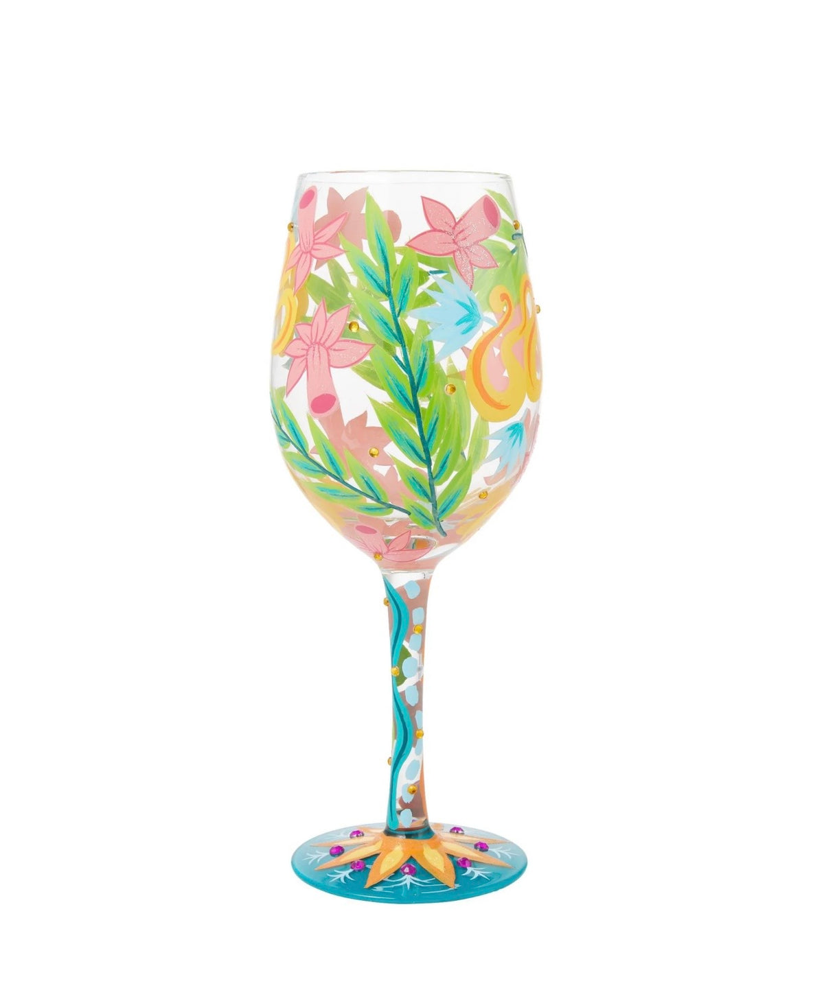 Lolita Fashion Florals Hand Painted Wine Glass