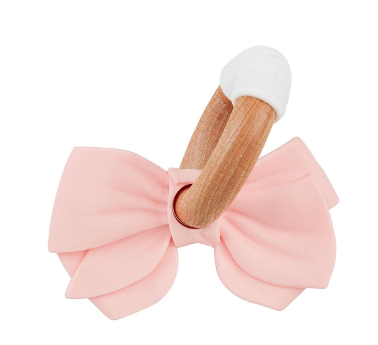Mud Pie Pink Bow Silicone Ring Teether