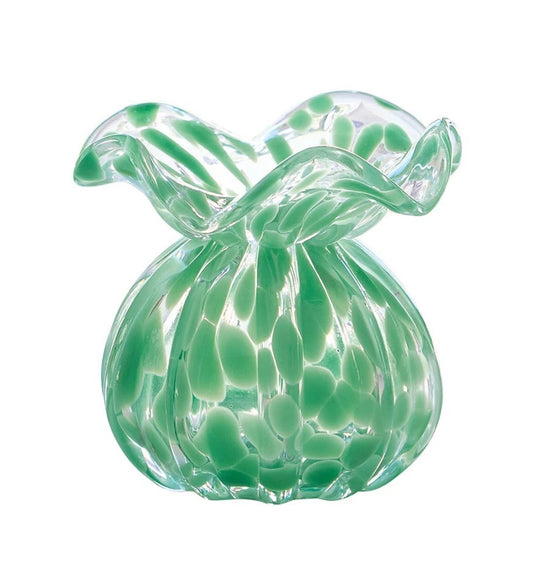 Santa Barbara Glass Dotted Vase - Green