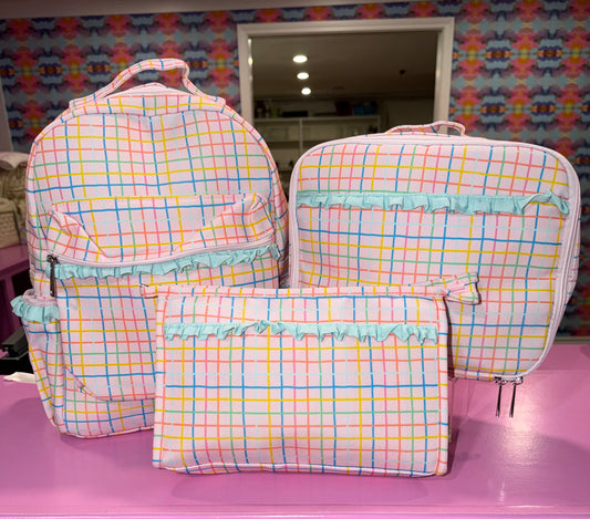 Sugar Bee Pink Plaid - Standard Backpack
