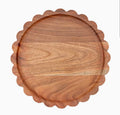 Scalloped Acacia Wood Tray Large