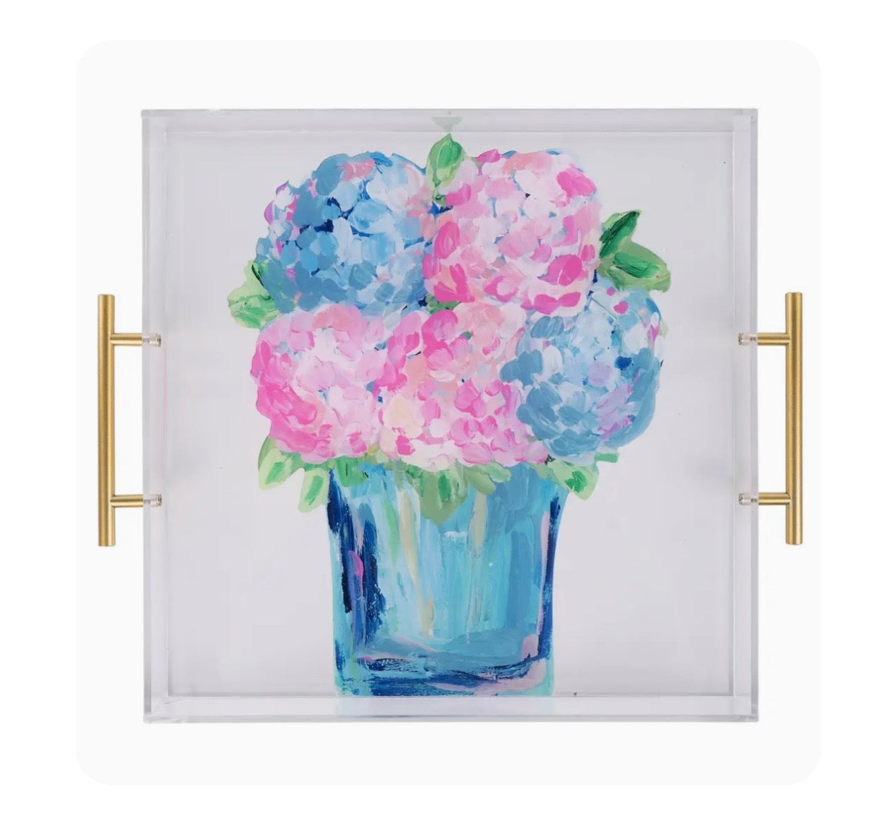 Hydrangea In Bloom Acrylic Tray
