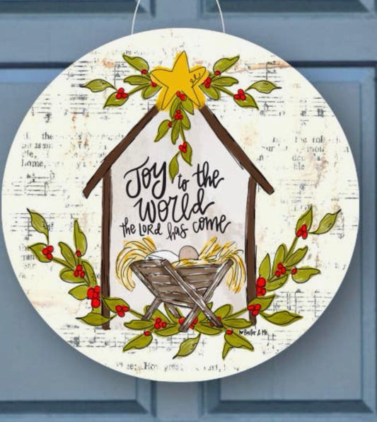 Baxter & Me Joy to the World Star Manger Door Hanger