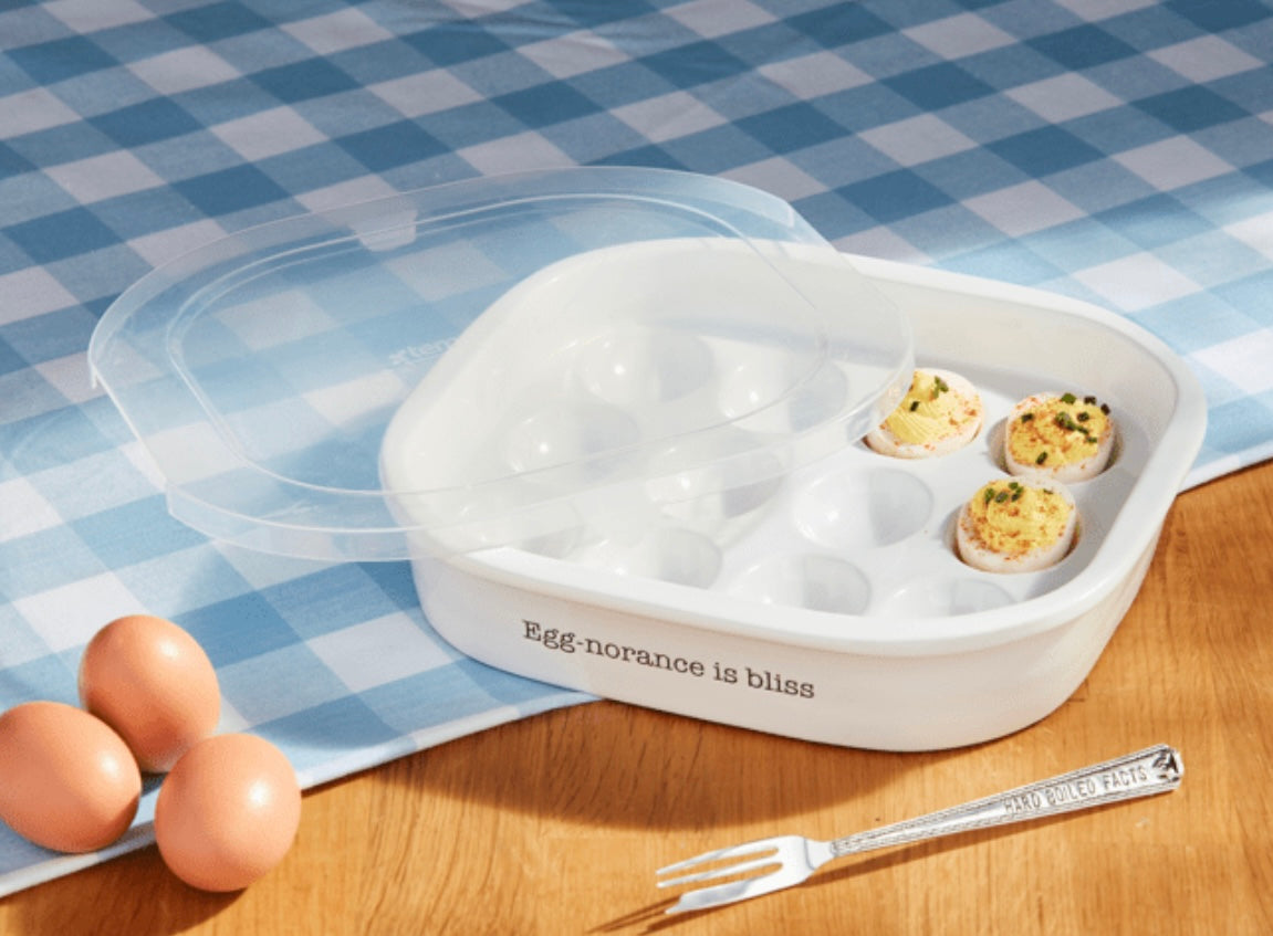 Mud Pie Lidded Deviled Egg Tray