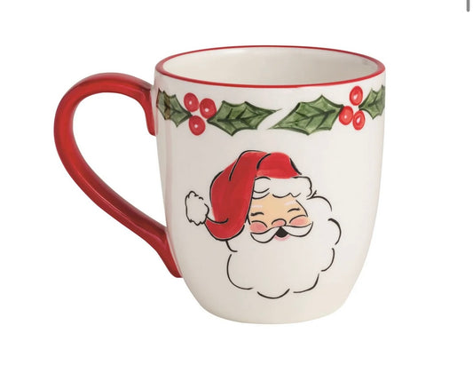 Mud Pie Xmas Santa Hand Painted Mug