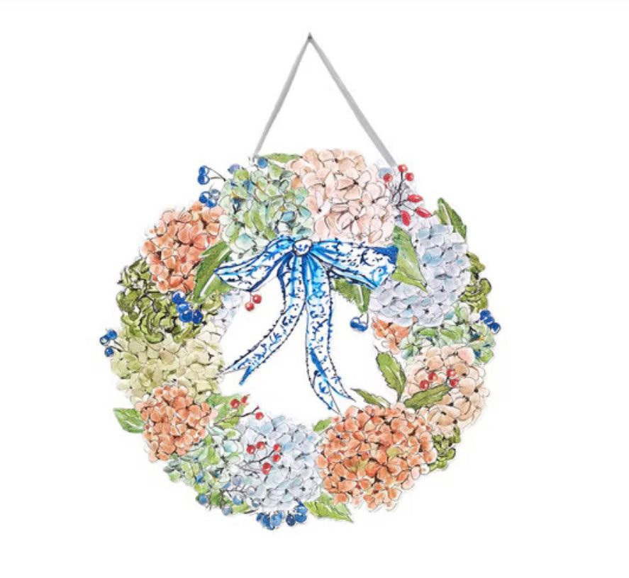 Round Top Autumn Hydrangea PVC Door Hanger